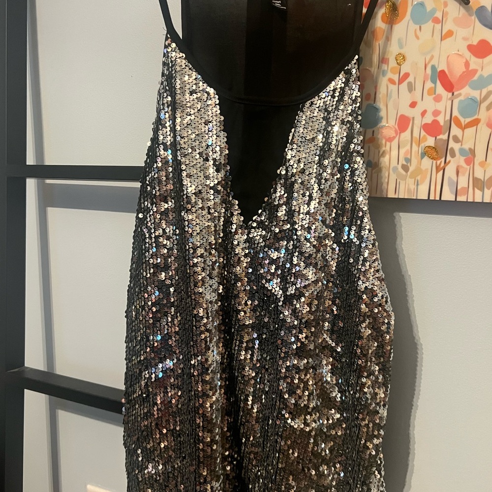 Sequin Black and Silver Shirt